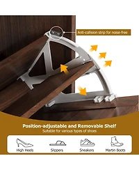 gaomon Space-Saving Rattan Shoe Cabinet 3 Turn-style Drawers and 4 Open Side Shelves, Adjustable Shelves, Slim Freestanding Entryway Shoe Organizer