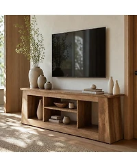 Tribesigns 63-Inch Tv Stand for Living Room, Farmhouse Media Console with 4 Open Storage Compartments, for 45/55/65-inch Tv