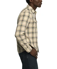 Lucky Brand Men's Indigo Plaid Long-Sleeve Western Shirt