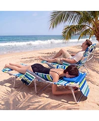 gaomon 1 Pack Outdoor 3-in-1 Beach Chair, Folding Tanning Lounger with Face Hole