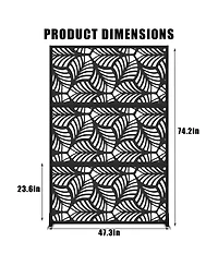 gaomon 47 x 72 Inch Freestanding Metal Privacy Screen Petal Pattern Room Divider Indoor Outdoor for Patio Garden