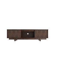homfan 55/63 Inch Tv Stand, Farmhouse Tv Stand with Louvered Door, Mid Century Entertainment Center with Storage