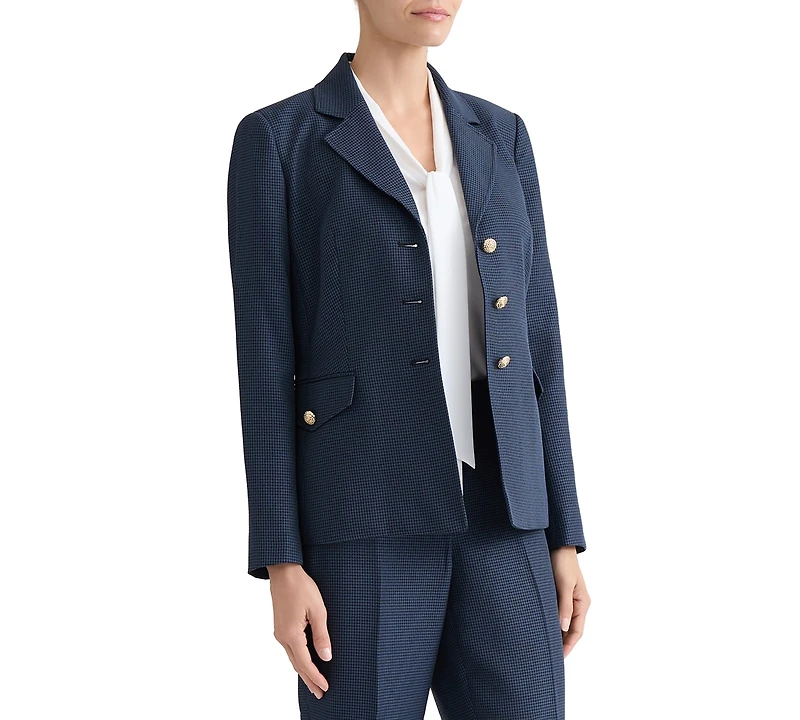 Kasper Women's Mini-Check-Print Long-Sleeve Jacket, Regular & Petite