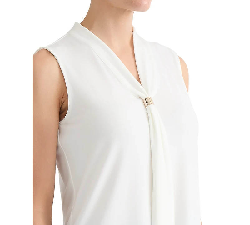 Kasper Women's Embellished-Tie-Neck Sleeveless Top