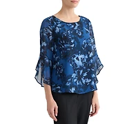 Kasper Women's Boat-Neck Ruffle-Sleeve Blouse