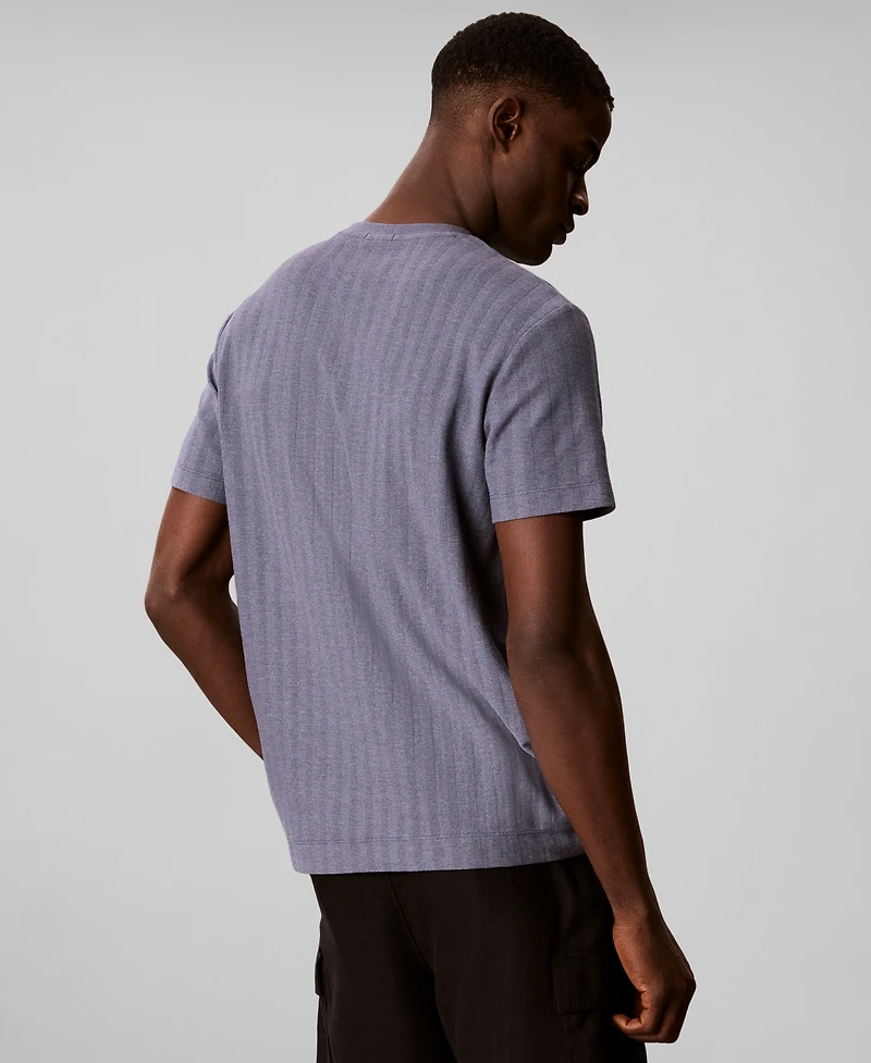 Calvin Klein Men's Vertical Stripe Textured Crewneck T-Shirt
