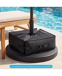 Sugift 18.5 in Square Umbrella Base Weight Bag with Weatherproof Oxford Fabric