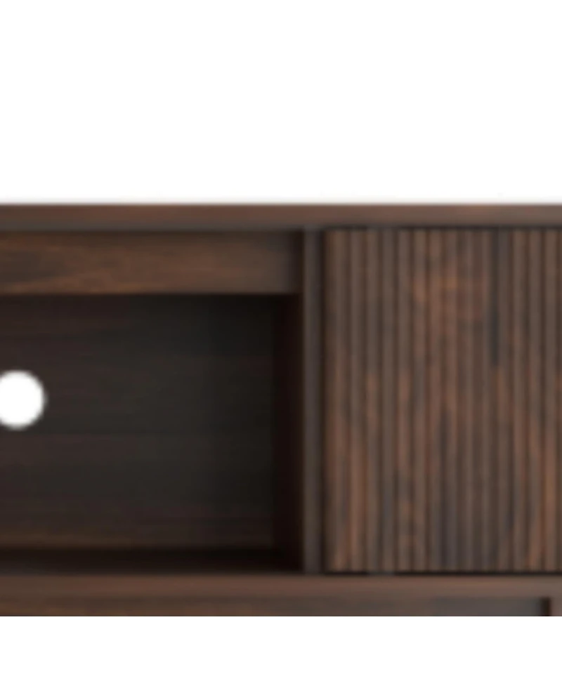 homfan 55/63 Inch Tv Stand, Farmhouse Tv Stand with Louvered Door, Mid Century Entertainment Center with Storage