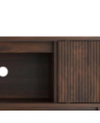 homfan 55/63 Inch Tv Stand, Farmhouse Tv Stand with Louvered Door, Mid Century Entertainment Center with Storage