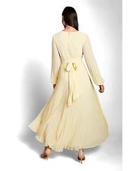 Coast Women's Pleated Wrap V-Neck Maxi Dress