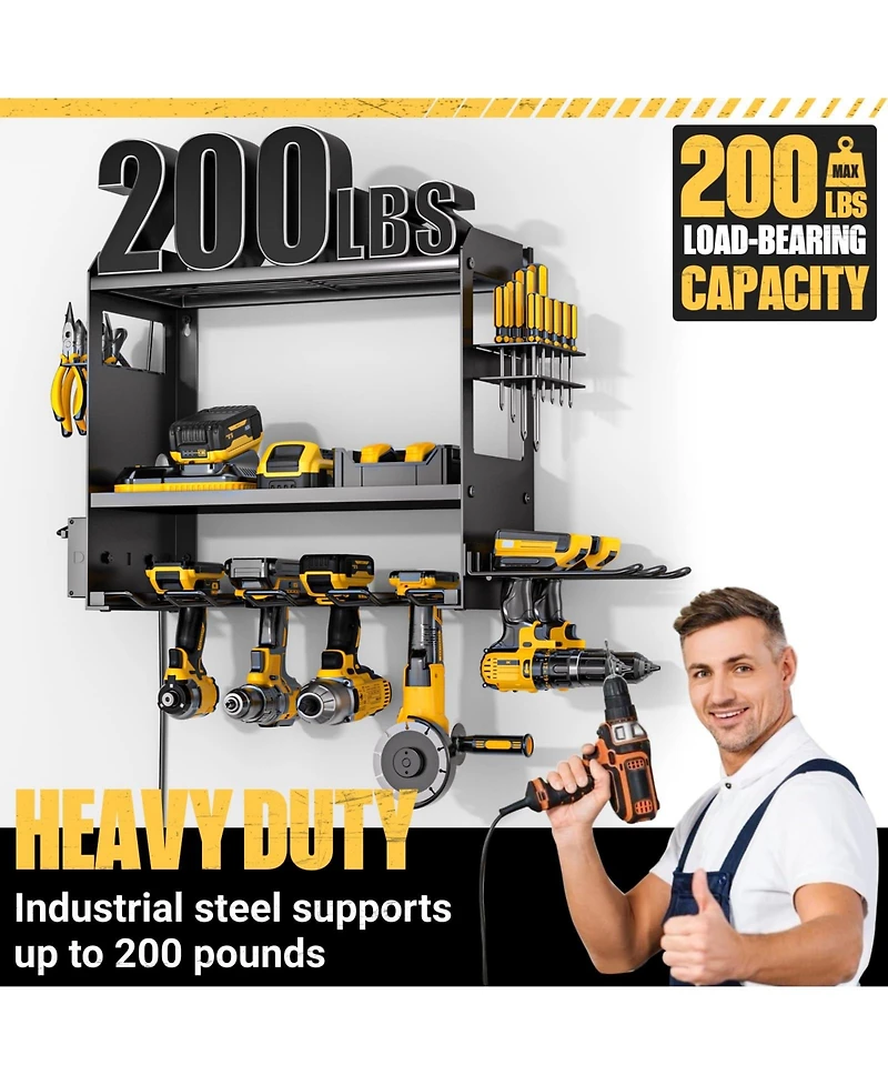 Xdovet Power Tool Organizer Wall Mount Charging Station Drill Holder Metal Strip