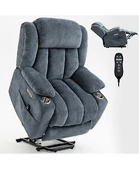 Clihome Up to 350 Lbs Chenille Power Lift Recliner Chair, Heavy Duty Motion Mechanism with 8-Point Vibration Massage