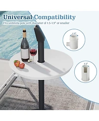 Sugift 20 in Outdoor Adjustable Umbrella Side Table for 1.5 in and 1.9 in Poles