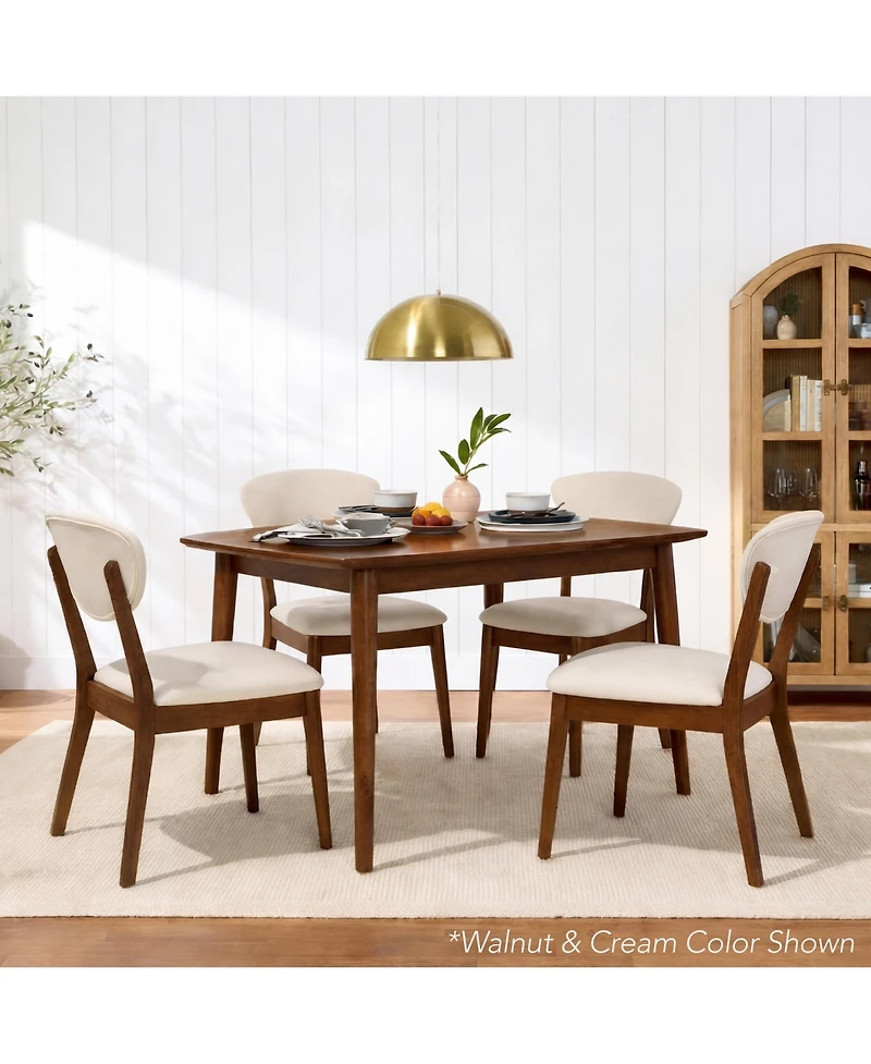 Best Choice Products Set of 4 Wooden Dining Chairs, Wood Modern Farmhouse Upholstered Chairs