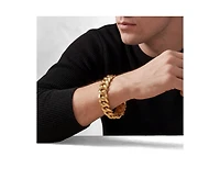 Rachel Glauber Men's Unique 14K Gold Plated Ornate Curb Link Chain Bracelet