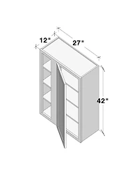 Boyel Living 42 Inch Height Standard Corner Wall Cabinets, Ready to Assemble Kitchen Cabinet with Solid Wood Frame, Soft-Close Slides and Hinge