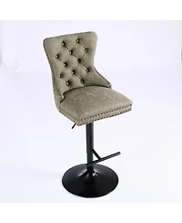 Clihome AandA Furniture,Aged and Retro Pu Swivel Barstools Adjusatble Seat Height from 26-33 Inch, Modern Bar Stools with Backs
