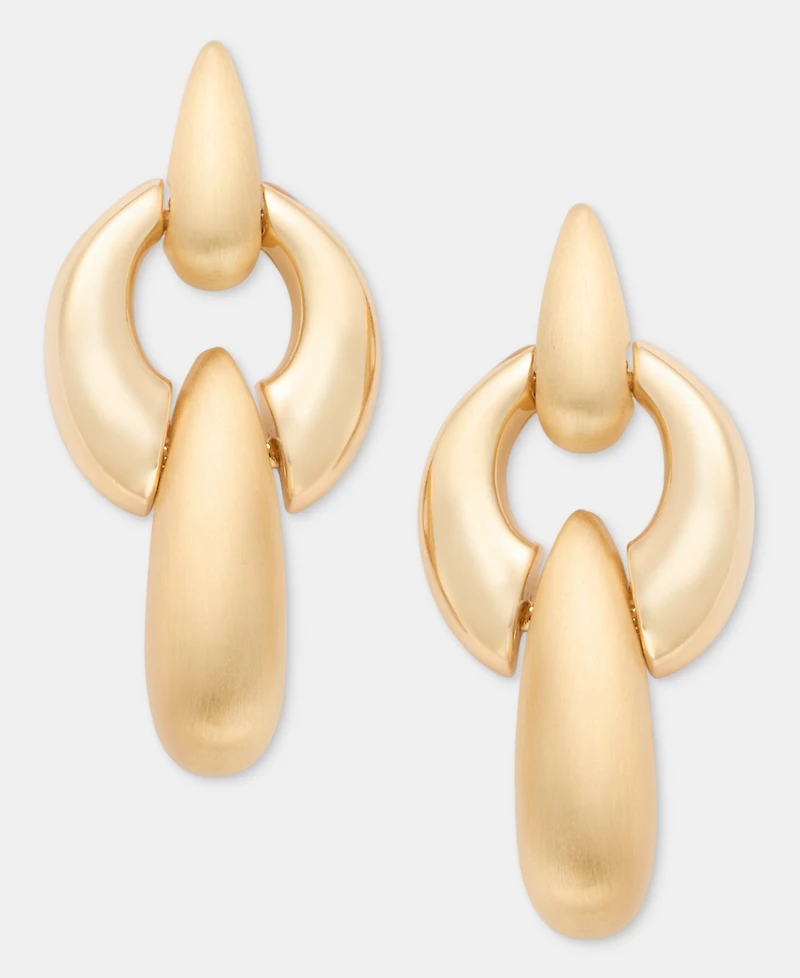 Anne Klein Puffy Linked Linear Drop Earrings