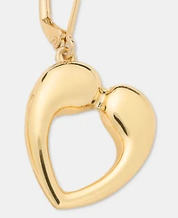 Anne Klein Puffy Open Heart Drop Earrings
