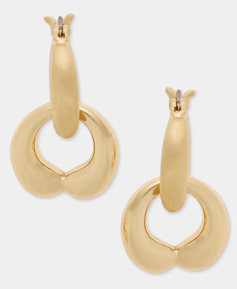 Anne Klein Puffy Linked Drop Earrings