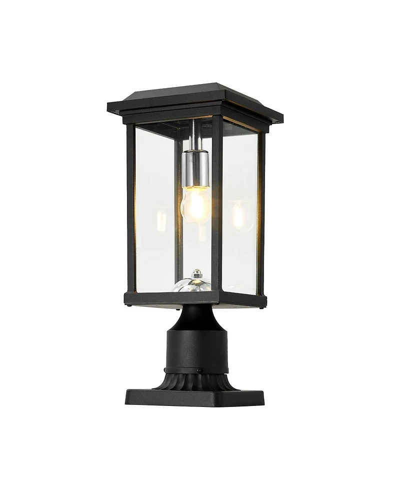 Midola Outdoor Post Lights with Pier Mount Base, Anti-Rust Black Pillar Lights Fixtures, Waterproof Hardwired Aluminum Exterior Pole Lamps