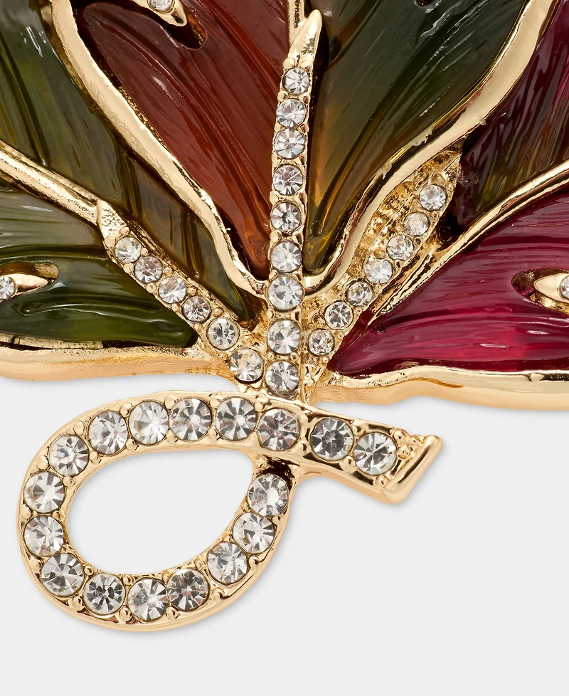Anne Klein Pave Hanging Leaf Pin