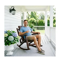 2 Piece Hips All-Weather Outdoor Glider Chair, Single Patio Rocker with Removable Cup Holders