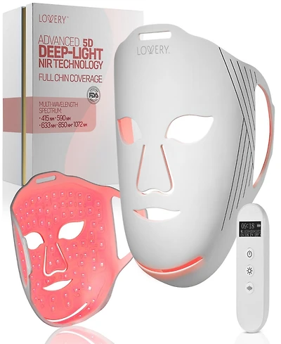Lovery 5D Liquid Silicone Led Light Therapy Face Mask - Red, Blue and Near-Infrared Light - Skin Rejuvenation and Acne Care