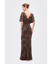 Beauut Women's Embellished Sequin Fitted Gown