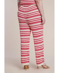 Eloquii Women's Pointelle Stripe Sweater Pant