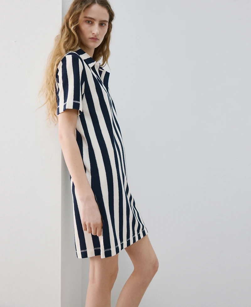 Mango Women's Striped Terry Cotton Nightgown