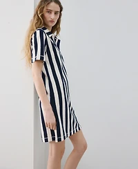 Mango Women's Striped Terry Cotton Nightgown