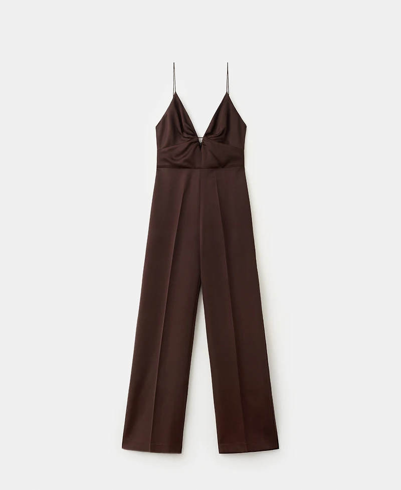Mango Women's V-Neck Long Jumpsuit