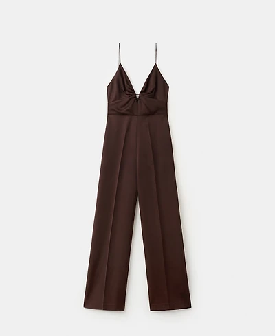 Mango Women's V-Neck Long Jumpsuit