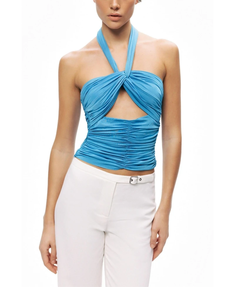 Nocturne Women's Cut-Out Draped Blouse