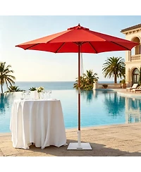 Yescom 9Feet Solid Wood Patio Umbrella with Base Included Stand for Outdoor Event Rental Resort Wedding Party Restaurant
