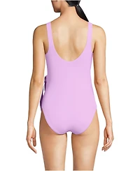 Lands' End Women's Side Tie Wrap One Piece Swimsuit
