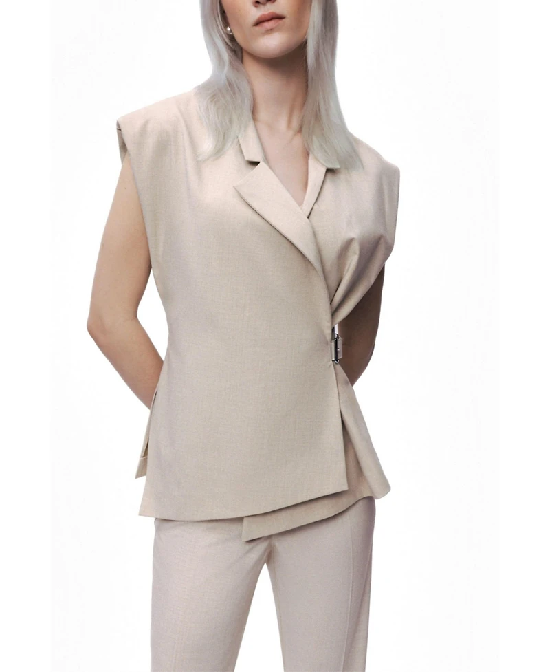 Nocturne Women's Belted Double-Breasted Vest