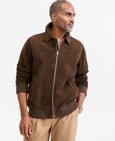 Club Room Men's Zip Front Suede Jacket, Macy's Exclusive