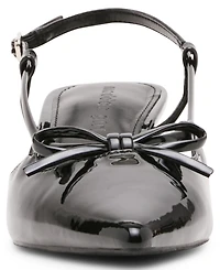 Madden Girl Women's Kaia Slingback Bow Kitten Heel Pumps