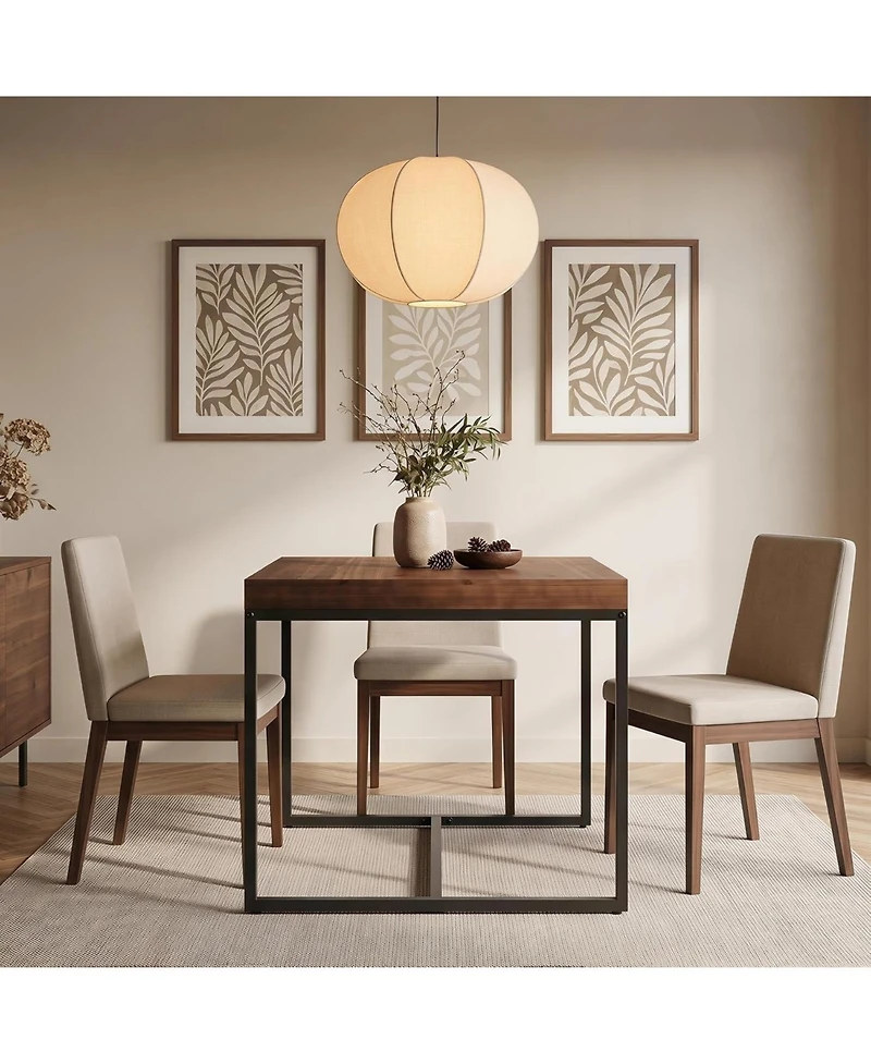 Tribesigns 31.5" Square Dining Table for 2-4:2.75" thick solid fir wood tabletop.Space-saving kitchen table for small space,dining room,living room