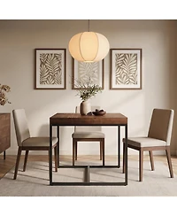 Tribesigns 31.5" Square Dining Table for 2-4:2.75" thick solid fir wood tabletop.Space-saving kitchen table for small space,dining room,living room