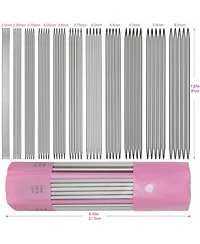 Aeelike 55-Piece Double Pointed Knitting Needles Set, 11 Sizes, 2mm to 6mm, Stainless Steel Short Knitting Needles