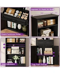Aheaplus 80-In Tall Bookcase with Wood Drawers and Display Shelving