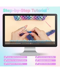 Aeelike Blanket Crochet Kit for Beginners, Super Easy Crochet Blanket Kit with Soft Gradient Yarns and Video Tutorials, Crocheting Accessories