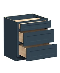 Boyel Living 30 Inch Wide 3-Drawers Base Cabinets, Ready to Assemble Kitchen Cabinet with Solid Wood Frame, Soft-Close Slides and Hinges