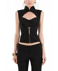 Nocturne Women's Braid-Trim Bustier Top with Built-In Bra