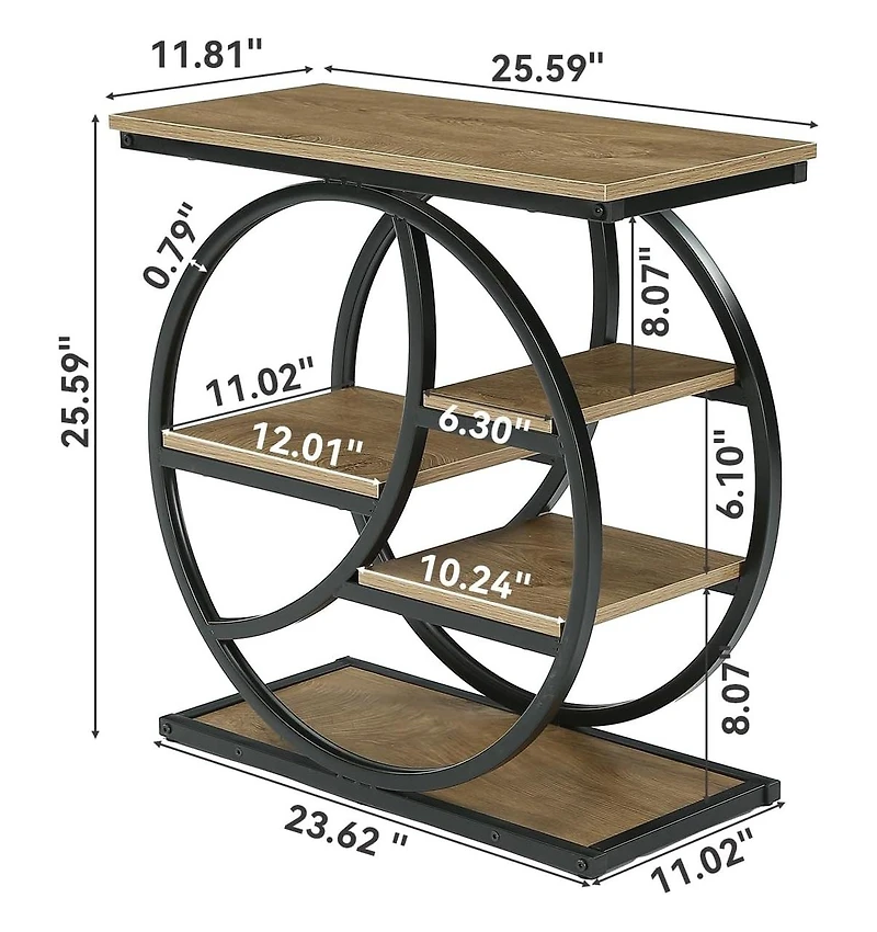 Tribesigns End Table,Narrow Side Table with 4-Tier Large Storage Space, Modern Bedside Table for Living Room, Home Office, Bedroom
