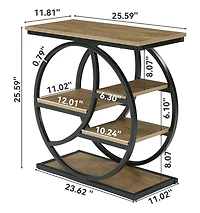 Tribesigns End Table,Narrow Side Table with 4-Tier Large Storage Space, Modern Bedside Table for Living Room, Home Office, Bedroom