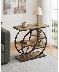 Tribesigns End Table,Narrow Side Table with 4-Tier Large Storage Space, Modern Bedside Table for Living Room, Home Office, Bedroom